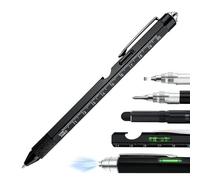 Amztour Regalo Uomo Penna, Regalo Multifunzione 9 in 1 per Regali di Natale, Regalo uomo Originale per Uomini Divertenti Gadget Tecnologici per Lui, Papà, Collega Nero