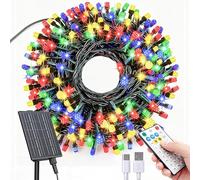 Amzxart Luci Natale Esterno Solare, Catena Luminosa a 300LED, 32M,19 Modalità, Luci di Natale da Esterno, IP65, Impermeabile, Luci Solari da Giardino per Esterni Illuminazione Natalizia, Colorato