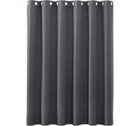 AMZYU Tende con Anelli 1 Pezzi, 70 x 195 cm Tenda Oscurante Camera da Letto Tende per Interni Oscuranti Decorazione e Divisorio Stanze per Casa Soggiorno, Grigio Scuro