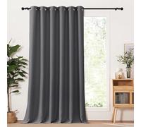 AMZYU Tende Oscuranti Termiche, 50 x 220 cm Tende Oscuranti Termiche Isolanti Tende Termiche con Anelli Morbide, Poliestere Antirumore per Porta Finestra, Grigio Scuro