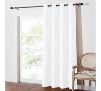 AMZYU Tende per Interni Corte, 65 x 220 cm Tende per Interni Camera da Letto Tende Termiche con Anelli Decorazione e Divisorio Stanze per Interni Finestre, Bianco