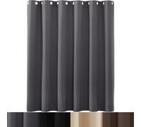 AMZYU Tende Termiche Oscuranti, 160 x 180 cm Tenda Oscurante Camera da Letto Tende per Porta Finestra Morbide, Poliestere Antirumore, Grigio Scuro