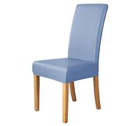 AMZZHAO 2/4/6 Pezzi Coprisedie con Schienale,Lavabile Estraibile Moderno Coprisedia Elastica,Materiale in Similpelle PU Impermeabile,per Cucina Sala da Pranzo Cerimonia Wedding