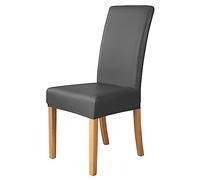 AMZZHAO 2/4/6 Pezzi Coprisedie con Schienale,Lavabile Estraibile Moderno Coprisedia Elastica,Materiale in Similpelle PU Impermeabile,per Cucina Sala da Pranzo Cerimonia Wedding