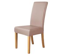 AMZZHAO 2/4/6 Pezzi Coprisedie con Schienale,Lavabile Estraibile Moderno Coprisedia Elastica,Materiale in Similpelle PU Impermeabile,per Cucina Sala da Pranzo Cerimonia Wedding