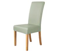 AMZZHAO 2/4/6 Pezzi Coprisedie con Schienale,Lavabile Estraibile Moderno Coprisedia Elastica,Materiale in Similpelle PU Impermeabile,per Cucina Sala da Pranzo Cerimonia Wedding