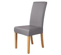 AMZZHAO 2/4/6 Pezzi Coprisedie con Schienale,Lavabile Estraibile Moderno Coprisedia Elastica,Materiale in Similpelle PU Impermeabile,per Cucina Sala da Pranzo Cerimonia Wedding