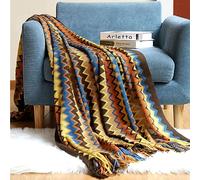 AMZZHAO Boho Coperta Soffice Lavorata a Maglia,Maglia Copriletto Coperta per Divano e Poltrona,Bohémien Plaid Calda Coperte,per Divano Letto Soggiorno,Disponibile in 3 Misure