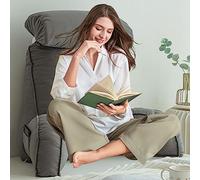 AMZZHAO Comodo Cuscino da Lettura con Braccioli,Cuscino Supporto Lombare,Letto Schienale Cuscino,con Cuscino cervicale e Tasche,per Leggere/Rilassarsi/Guardare La TV