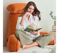 AMZZHAO Comodo Cuscino da Lettura con Braccioli,Cuscino Supporto Lombare,Letto Schienale Cuscino,con Cuscino cervicale e Tasche,per Leggere/Rilassarsi/Guardare La TV
