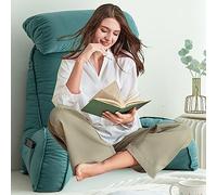 AMZZHAO Comodo Cuscino da Lettura con Braccioli,Cuscino Supporto Lombare,Letto Schienale Cuscino,con Cuscino cervicale e Tasche,per Leggere/Rilassarsi/Guardare La TV