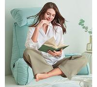 AMZZHAO Comodo Cuscino da Lettura con Braccioli,Cuscino Supporto Lombare,Letto Schienale Cuscino,con Cuscino cervicale e Tasche,per Leggere/Rilassarsi/Guardare La TV
