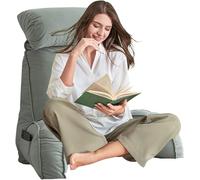 AMZZHAO Cuscino da Lettura,Cuscino Schienale con Braccioli,con Cuscino cervicale,Perfetto per l'uso Come Schienale Durante la Lettura,per Guardare la TV sul (Grigio chiaro)