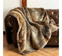 AMZZHAO Pelliccia Sintetica Lancio Coperta,Plaid Pelliccia Sintetica,Coperta Peluche Morbido Inverno Caldo,per Letto Divano Coperta Casual Coperta Copriletto