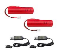 AMZZN 2 batterie agli ioni di litio da 3,7 V 3000 mAh con spina Molex e cavo di ricarica USB per veicoli radiocomandati, veicoli alla deriva, camion, auto fuoristrada, auto da corsa ad alta velocità