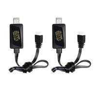 AMZZN 2PCS 3S 11.1V 2A Caricatore USB per telecomando auto, navi, droni, pistole ad aria compressa e giocattoli RC Batteria 11.1V Cavo di ricarica USB