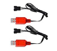 AMZZN 2PCS 7.4V cavo di ricarica USB con connettore SM-4P spina inversa per EC16 DE85 HM202 telecomando fuoristrada veicolo, giocattolo gel elettrico M416, batteria Lipo 7.4V