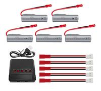 AMZZN 5PCS 3.7V 2000mAh 15C JST-2P spina Lipo batteria con caricabatterie 5-in-1 adatto per HJ819 DE819 RC Nave Huina 1337 1338 1516 1517 1552 1554 1558 veicolo di ingegneria di controllo remoto