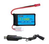 AMZZN 7.4V 1100mAh 30C Lipo batteria con USB per Wltoys A949 A959 A969 A979 K929 RC auto,compatibile con la maggior parte delle auto RC di rapporto 1/10 1/16 1/18 1/24 e A320 A321 V353 RC droni