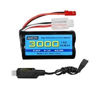 AMZZN 7.4V 3000mAh 15C 2S JST-2P spina batteria agli ioni di litio con cavo di ricarica USB, adatto per UDIRC UD1601 UD1602 SG1603 RC veicolo, rapporto 1/10, 1/12, 1/16 RC veicolo, camion RC nave