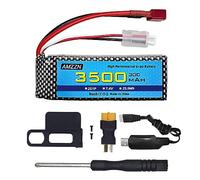 AMZZN 7.4V 3500mah 30C 2S Lipo batteria T-plug con cavo di ricarica USB per MJX H16 H16P H16E H16GT H16BM H16DR H16PL 14301 RC auto ad alta velocità