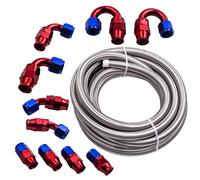 An-10 Tubo Flessibile Intrecciato In Acciaio Inossidabile / Nylon Argento Kit