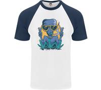 An Alien Fumare Erba Divertente Droga Culture DA UOMO S/S Baseball T-Shirt