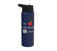 An Apple a day keeps windows away sistema operativo PC Stainless Steel Insulated Water Bottle