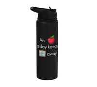 An Apple a day keeps windows away sistema operativo PC Stainless Steel Insulated Water Bottle