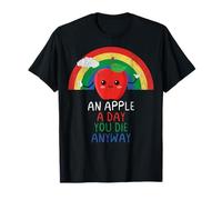 An Apple A Day You Die Anyway Sassy Kawaii Design Maglietta