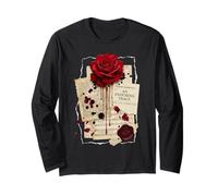 An Enduring Trace Dark Academia Gothic Bleeding Rose Vintage Maglia a Manica
