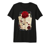 An Enduring Trace Dark Academia Gothic Bleeding Rose Vintage Maglietta Premium