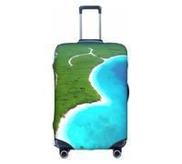 an Island in The Ocean - Copertura elastica per valigia, con cerniera su entrambi i lati, per viaggi e affari, 45,7-81,3 cm, bianco, M