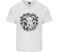 An Octopus IN The Deep Oceano Marinaio Vela Uomo Scollo A V Cotone T-Shirt