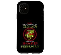 An Old Lady Who Loves Snakes Was Born In February Birthday Custodia per iPhone 11