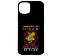 An Old Lady Who Loves Snakes Was Born In June Birthday Custodia per iPhone 15 Plus