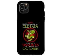 An Old Lady Who Loves Snakes Was Born In October Birthday Custodia per iPhone 11 Pro Max
