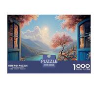 An Open Window with Blue Shutters 1000 Pezzi Cartoncino Premium Bundle Di Puzzle Ocean Scene Anti-stress Sfida Unica Puzzle Regali Per Famiglia E Amici 38x26cm/1000pcs