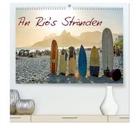 An Rio's Stränden (hochwertiger Premium Wandkalender 2026 DIN A2 quer), Kunstdruck in Hochglanz: Ipanema & Copacabana - Wo das Herz Rio's den Ozean trifft