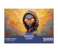 An Space Invader Girl 1000 Pcs Cartone Robusto Puzzle Cosmic Alien Portrait Sfida Unica Gioco Creativo Puzzle Per Adulti E Bambini 38x26cm/1000pcs
