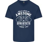 An Stupenda Driving Instructor Looks Like Uomo Scollo A V Cotone T-Shirt