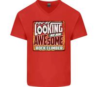 An Stupenda Rock Climber Uomo Scollo A V Cotone T-Shirt