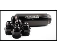 An6 an8 Acciaio Inox Nero Inline Carburante Filtro 100 Micron 6an 8an e85 Billet