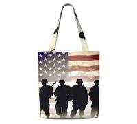 ANABPRMA Africa Tree Canvas Tote Bag per le donne - Borsa a tracolla riutilizzabile, grande borsa per la spesa con chiusura a bottone, Giornata delle forze armate americane, Taglia unica