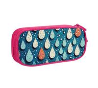 ANABPRMA Astuccio a pois con gocce d'acqua, grande capacità, a doppio strato, con 2 tasche principali con cerniera, organizer multifunzionale per scuola, ufficio, viaggi, rosa, Taglia unica, Beauty