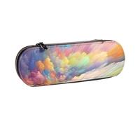 ANABPRMA Astuccio in pelle rigida con motivo floreale blu con rose, contenitore multiuso con cerniera per cancelleria, trucco o piccoli accessori, Sogno colorato, Taglia unica, Beauty Case