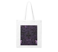 ANABPRMA Bassotto Note Musicali Tote Bag Tela Per Le Donne Riutilizzabile Shopping Borsa a Tracolla Grande Capacità, Viola Nero Goth Spooky, Taglia unica