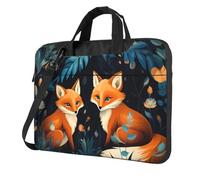 ANABPRMA Borsa a tracolla per computer portatile con draghi viola e bianchi, alla moda, per laptop da 13/14/15,6 pollici, Fiore di volpe animale carino, 13 inch