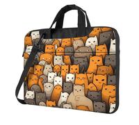 ANABPRMA Borsa a tracolla per computer portatile con draghi viola e bianchi, alla moda, per laptop da 13/14/15,6 pollici, Gatti arancioni., 13 inch