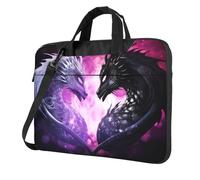 ANABPRMA Borsa a tracolla per computer portatile con draghi viola e bianchi, alla moda, per laptop da 13/14/15,6 pollici, Draghi viola e bianchi, 15.6 inch